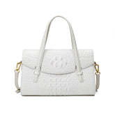 Alligator Embossed Leather Satchel/Shoulder Bag